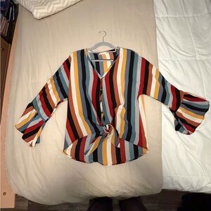 Altar'd State Multicolor Striped Blouse